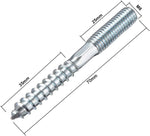 Close-up of zinc-plated carbon steel threads on the hanger bolts