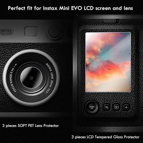 Rieibi clear PVC protective shell showcasing the retro design of the Instax Mini Evo camera