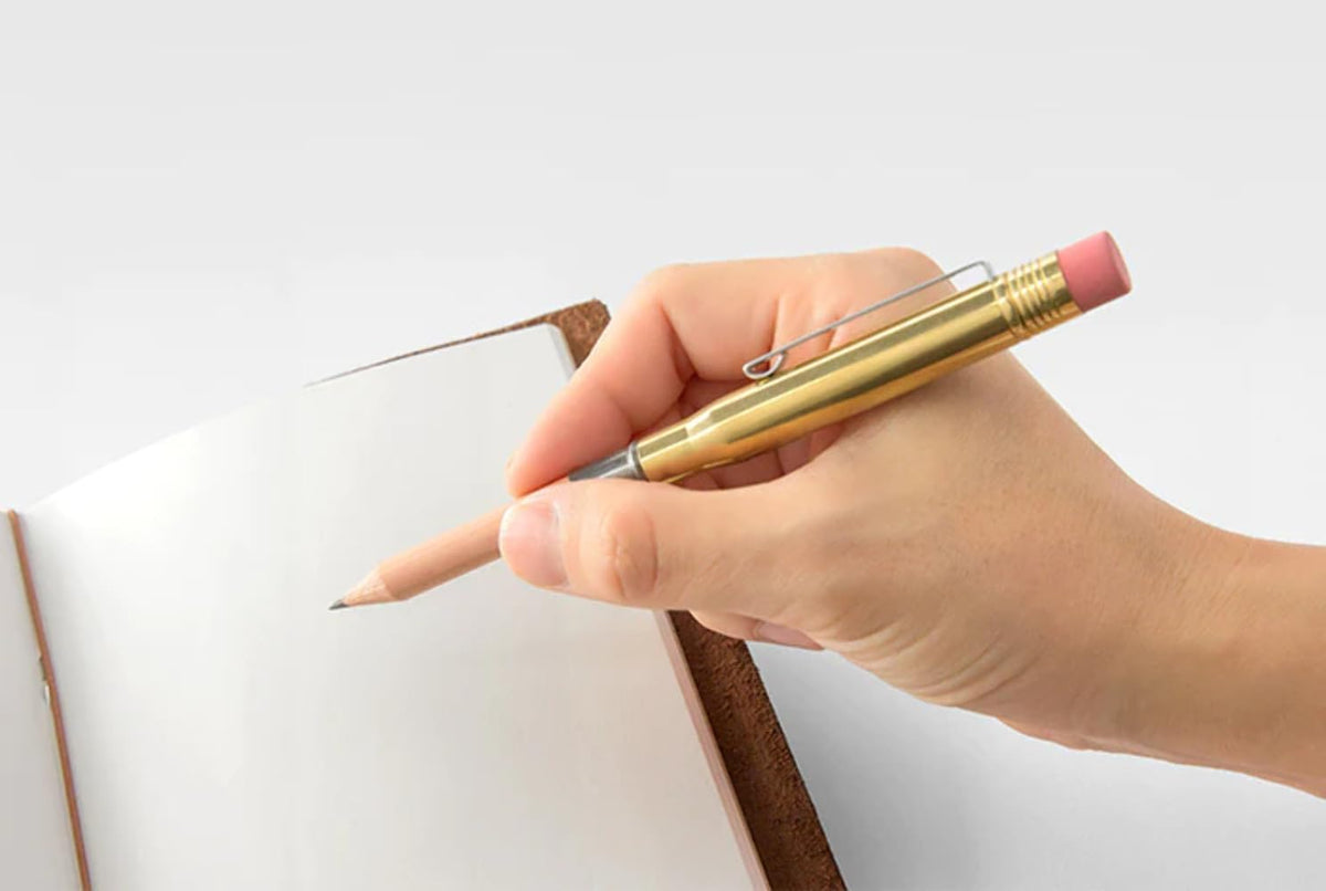 Travelers company brass pencil refill made in Japan label