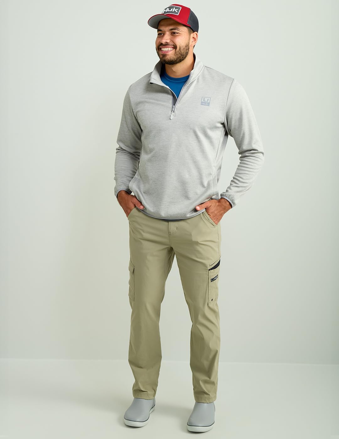 HUK Coldfront+ performance jacket side view for outdoor wear