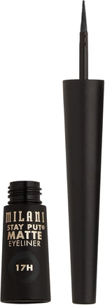Milani 01 Black Matte liquid eyeliner bottle with tapered felt tip applicator
