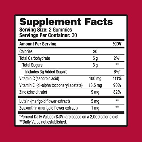 Ocuvite gummy multivitamin for eyes side profile view