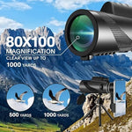 ASxmhGo compact handheld monocular with smartphone holder adapter assembly.
