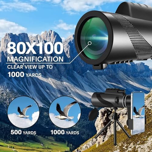 ASxmhGo compact handheld monocular with smartphone holder adapter assembly.