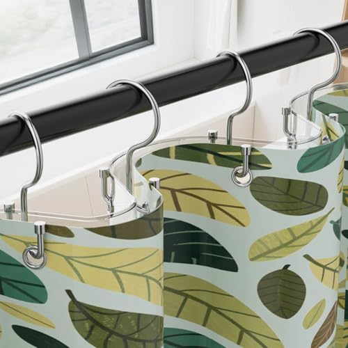OEH rust proof metal shower curtain rings showing dual hook structure