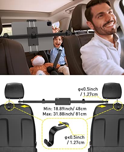 Tryone universal headrest cradle holding a large tablet screen