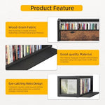 Papagiftree rustic brown stackable media storage shelf close up view
