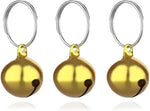 SKYPIA Round Dog Bells Dog Charm Bells Pet Pendant, 3 PCS Anti-Lost Training Bells for Collars, Suitable for Pet Pendant Accessories 1/2-Inch Gold - Image 1