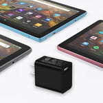 Close up view of the 15W power adapter specifications showing the 5V 3A output details