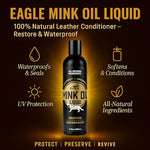 Eagle natural mink oil premium leather restorer liquid with applicator towel