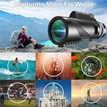 ASxmhGo long range monocular telescope showing its non slip rubber casing body.