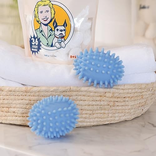 Nellie's Dryerballs packaging showing 2 count set for home use