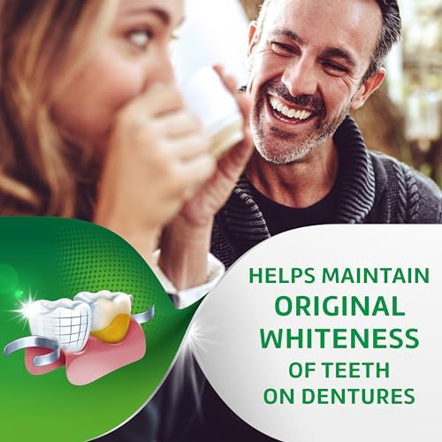 Polident overnight whitening denture cleaner tablets displayed with full English labeling representing USA genuine stock.