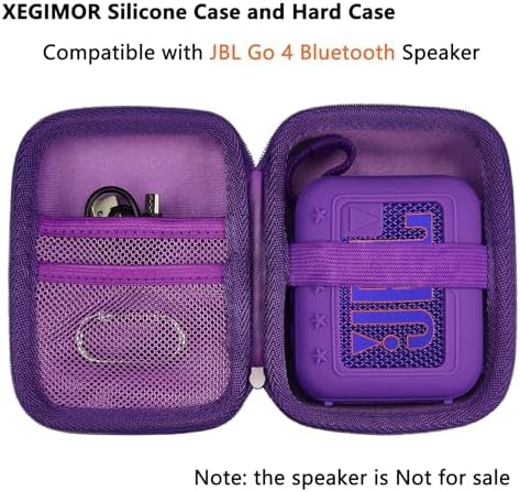Purple protective hard travel shell open showing interior mesh cable pocket