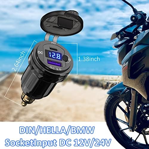 Qidoe premium aluminum motorcycle accessory din plug for touring bikes