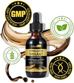 Pure shilajit liquid gold supplement with fulvic acid and humic acid for vitality.
