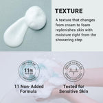 Derma B CeraMD Repair Cream Wash application on dry skin