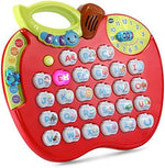 VTech red educational apple toy showing twenty-six light-up buttons