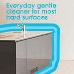 Imported Pledge cleaner being used on stainless steel surfaces for a streak-free shine.