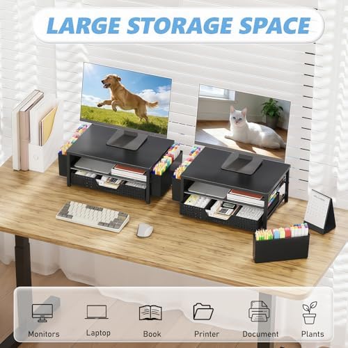 OPNICE rectangular desktop workspace storage unit displaying adjustable anti-slip bottom pads