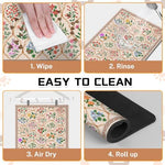 Ideasonna absorbent pet mat being wiped clean
