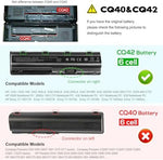 Fancy Buying 593553-001 lithium-ion notebook battery back view displaying specifications and warning labels