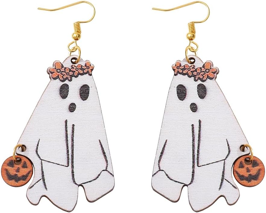 Pingyongchang spooky drop earrings lifestyle shot for Halloween eve