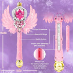 Pink princess snowflake wand with spinning LED lights