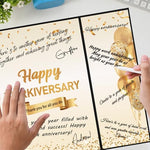 Colleagues signing the Happy Workiversary guest book at office