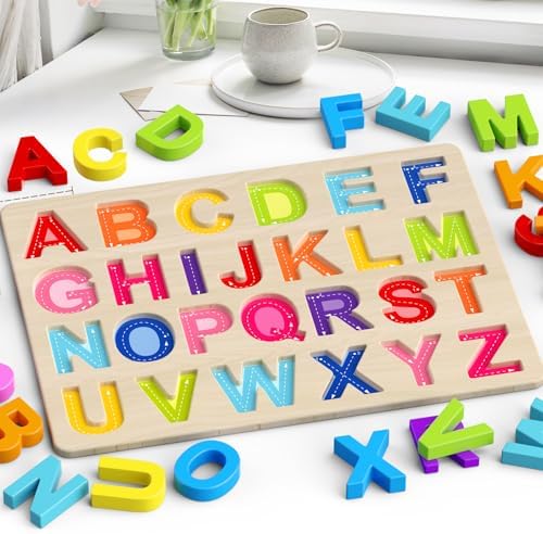 Zeoddler preschool learning activity toy with smooth child safe edges on natural wood pieces
