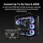 ASUS TUF Gaming fan controller showcasing the premium dual SATA power inputs