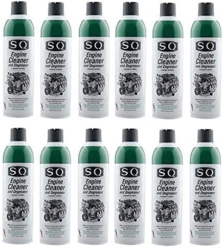 SQ Engine Cleaner and Degreaser twelve pack front view showing aerosol cans for automotive maintenance.