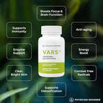 Side view of PD VARS liposomal glutathione capsules bottle