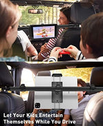 Tryone backseat ipad stand showing adjustable clamp compatibility