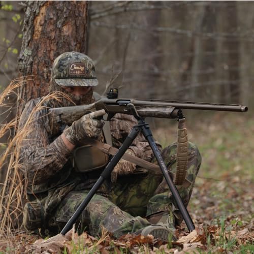 BOG Deadshot tripod family setup on uneven ground showcasing its independent adjustable leg design.