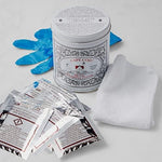Cape Cod 12-pack polishing cloths with buffing cloth and nitrile gloves bundle.