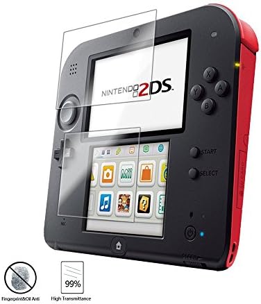 Anti-bubble screen protector film for Nintendo 2DS console.