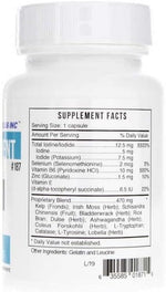 Bio Nutrient thyroid metabolism and iodine capsule close up details