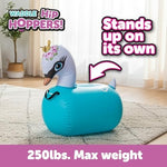 Side profile of Waddle inflatable swan ride on toy