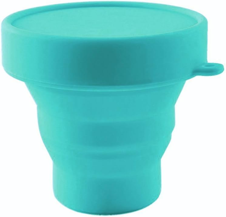 Collapsible Silicone Cup Foldable Sterilizing Cup for Menstrual Cups and Storing Your Diva Cup - Foldable for Travel from LUCKY CLOVER (Sky Blue) - Image 1