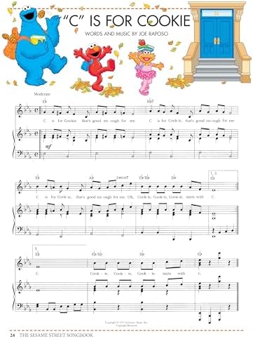 Sesame Street - Piano Vocal Guitar Songbook | Children's TV Theme Sheet Music Collection | Classic Songs for Beginners and Families | Easy Piano Music Book with Lyrics and Guitar Chords - Image 5