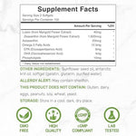 Deal Supplement eye vitamins label showing forty milligrams lutein and sixteen hundred micrograms zeaxanthin content.