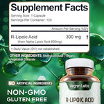 Authentic Vegan Labs R-Lipoic Acid packaging showing cGMP certification details
