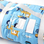 Toddler roll up mattress set showing the secure hook and loop fasteners and durable stitching.