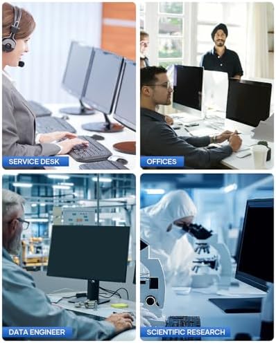 DMFXNBLM 2 Pack Scratch Resistant Privacy Screen showing exact dimension measurements for 24 inch monitors.