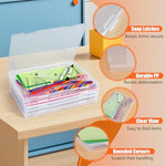 Fuijol plastic document organizer box with secure buckles