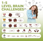 Open plastic Easter egg revealing a miniature metal IQ test puzzle game inside.