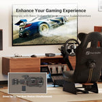 Fosi Audio TPA3255 home audio component desktop receiver displaying rear panel RCA inputs and speaker terminals