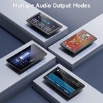 Haudio Android 13 car stereo showing the customizable settings menu and internal storage management interface.
