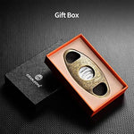 Cigar Cutter Stainless Steel Bronze Engraved Double Cut Blade (Color:Gold1) - Image 6